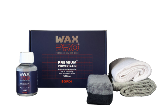 Kit Power Rain - Traitement hydrophobe pare-brise et vitres auto